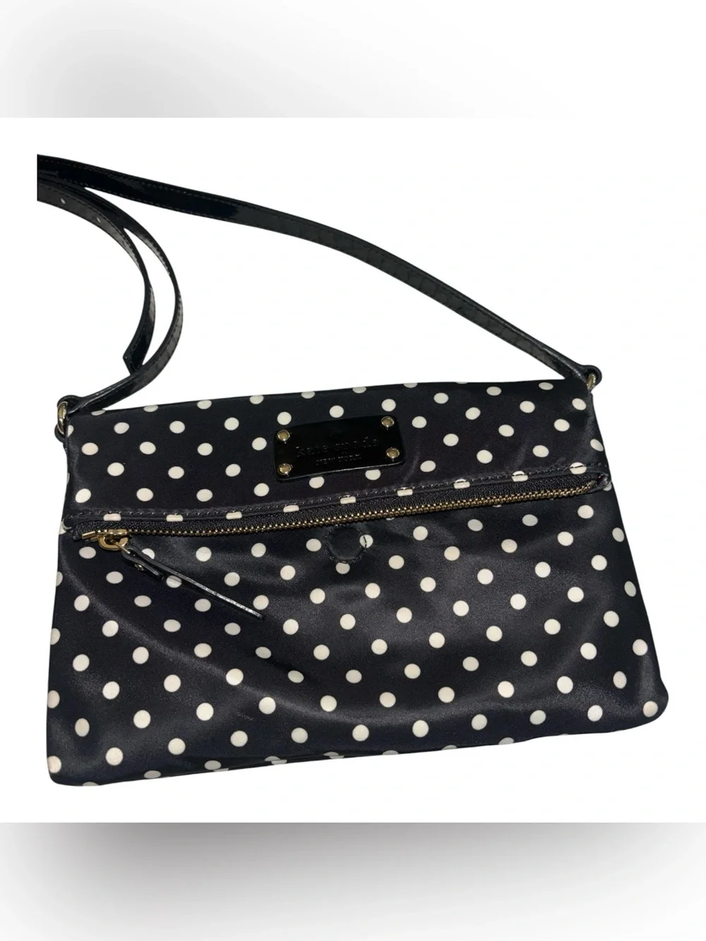 kate spade Black and White Polka Dot Crossbody Bag